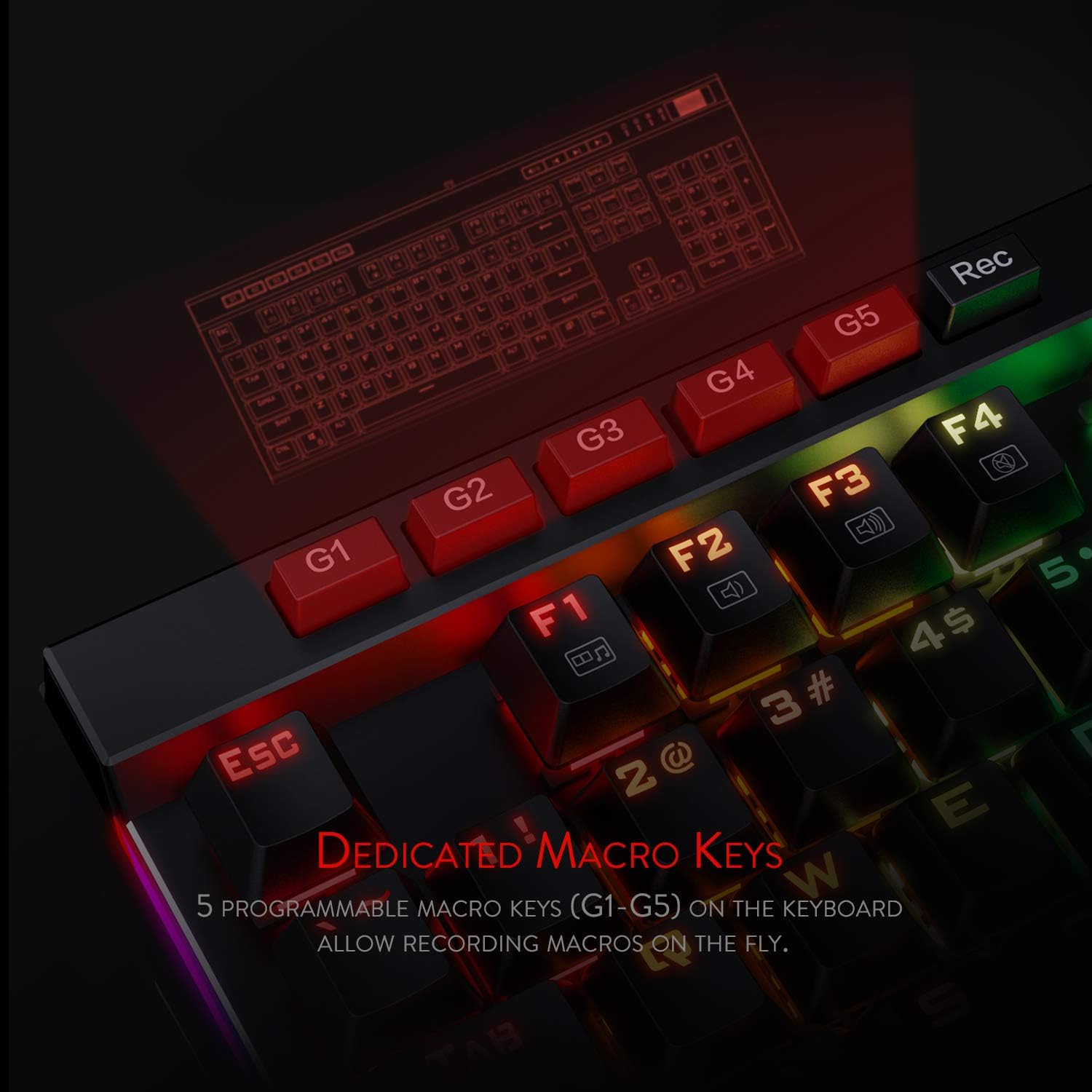 Redragon K580 VATA RGB LED Backlit Mechanical Gaming Keyboard Keyboard