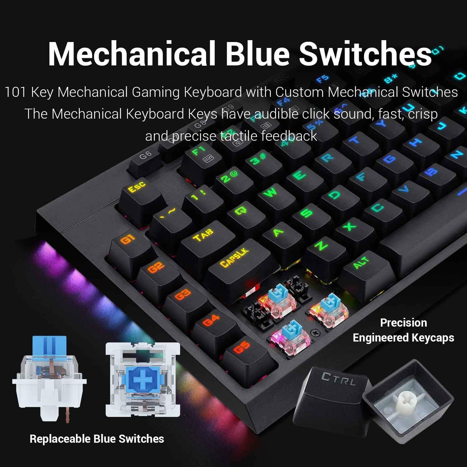 Redragon k588 rgb backlit mechanical gaming keyboard