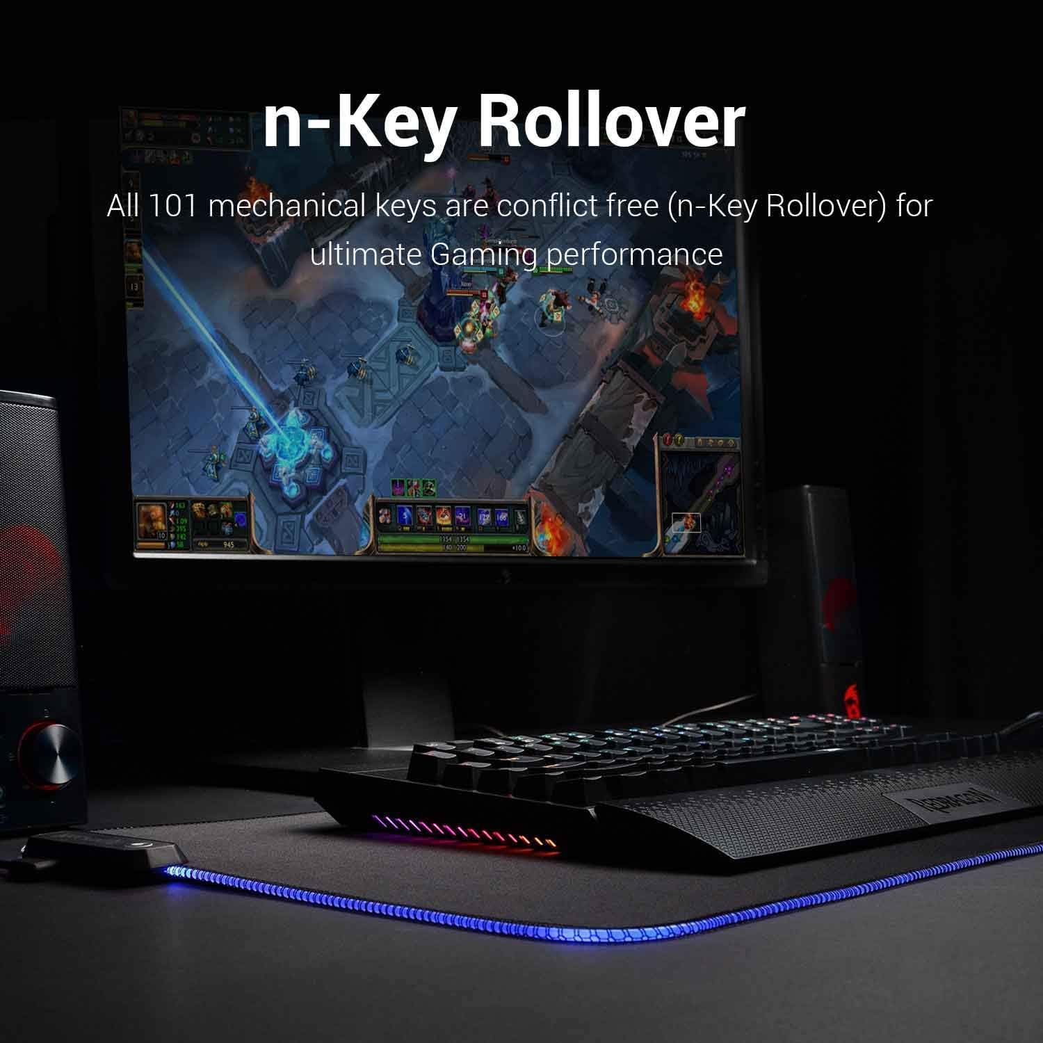 Redragon K588 RGB Backlit Mechanical Gaming Keyboard with Programmable Keys