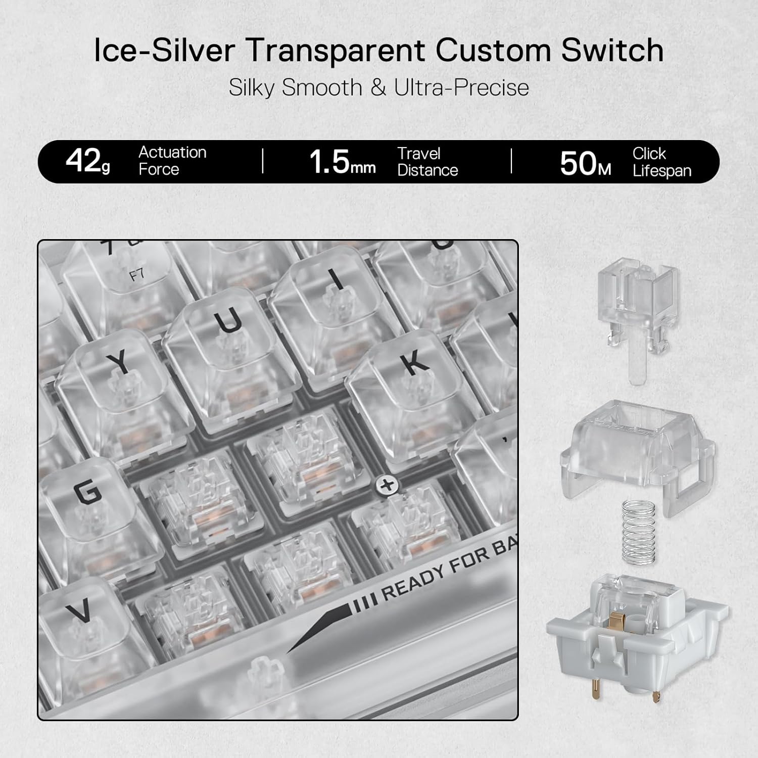 Redragon K617 CT 60% Wired RGB Gaming Keyboard 61 Keys Compact Full Transparent