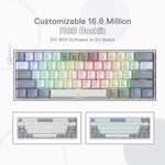 Redragon K617 Fizz 60% Wired RGB Gaming Keyboard 61 Keys Hot Swap Compact