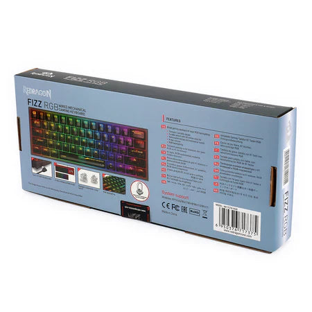 Redragon K617CTB RGB 60% Wired RGB Gaming Keyboard Keyboard