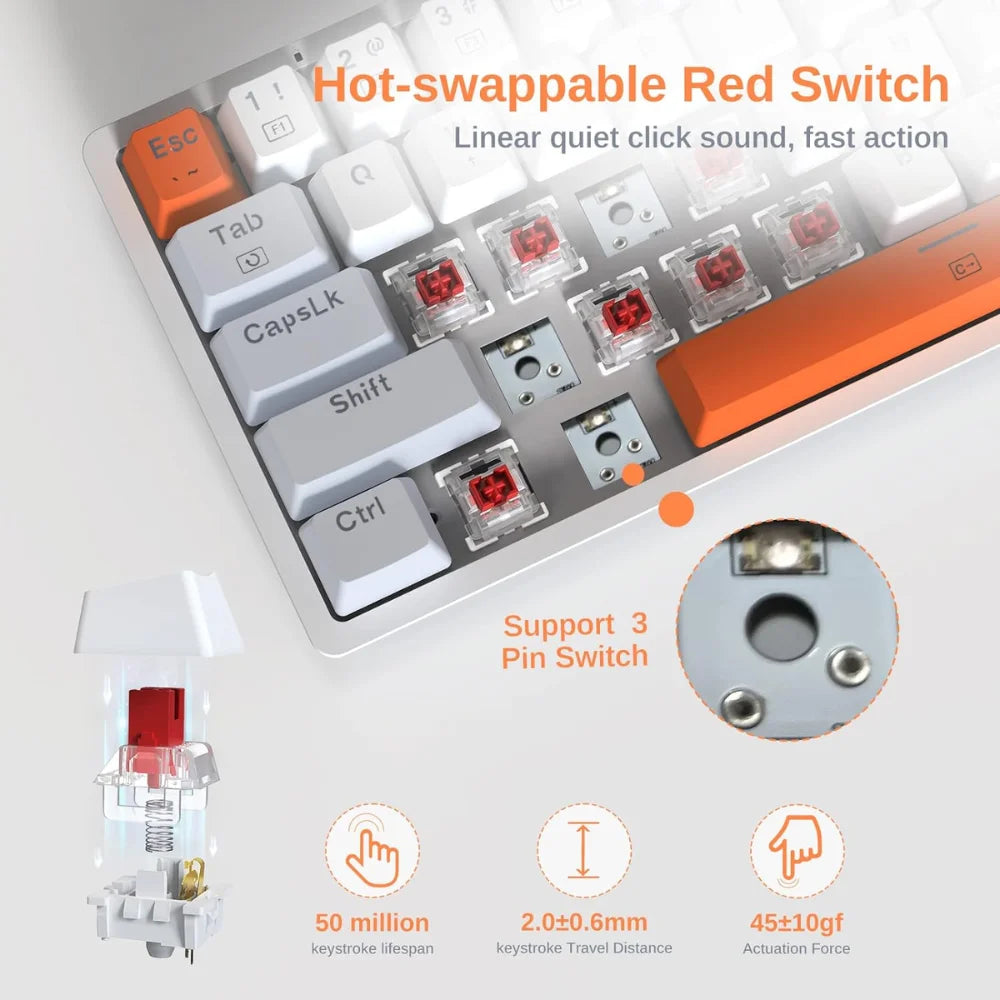 Redragon k642wgo akali 60% mechanical keyboard JOD 30