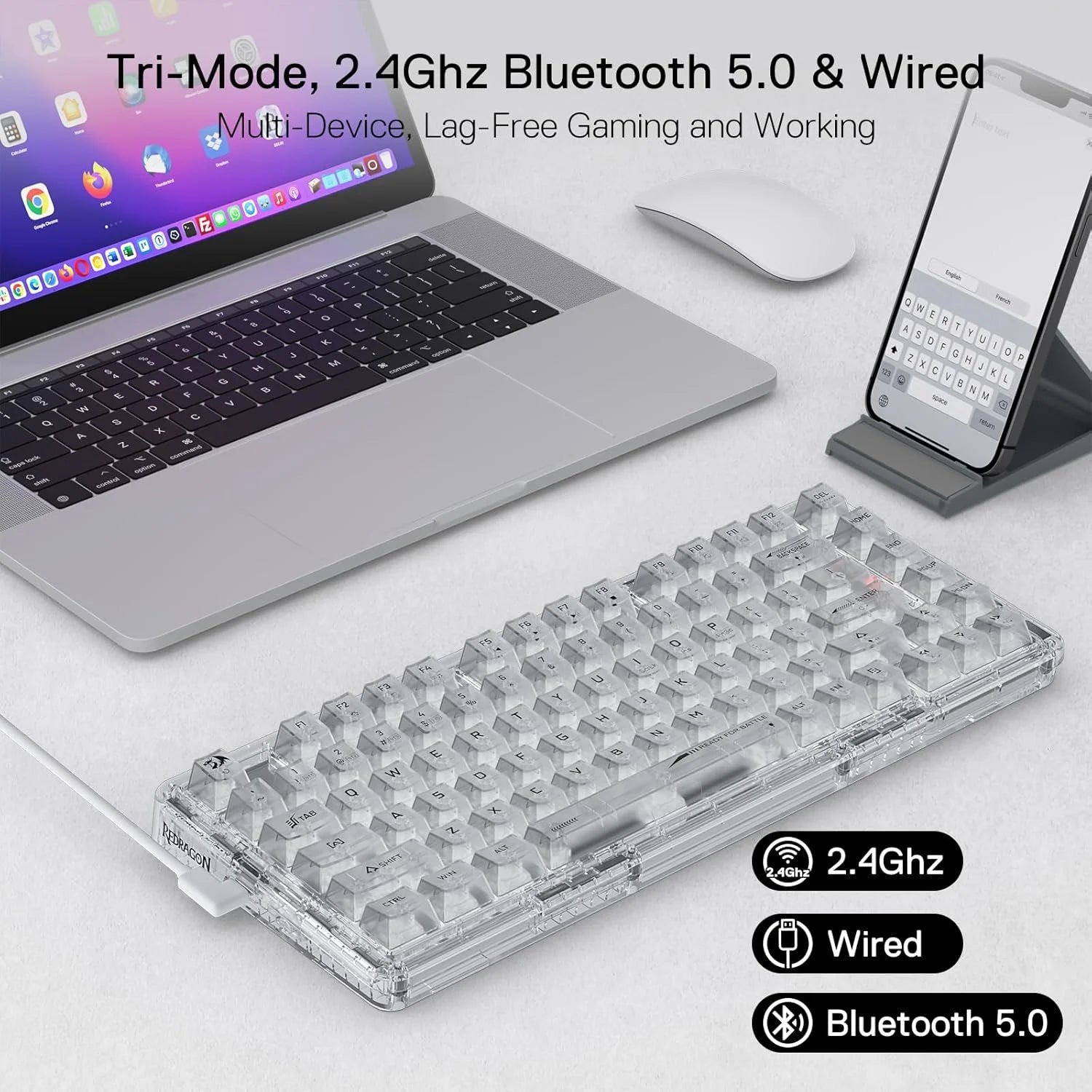 Redragon k649 pro 78% wireless gasket rgb gaming keyboard