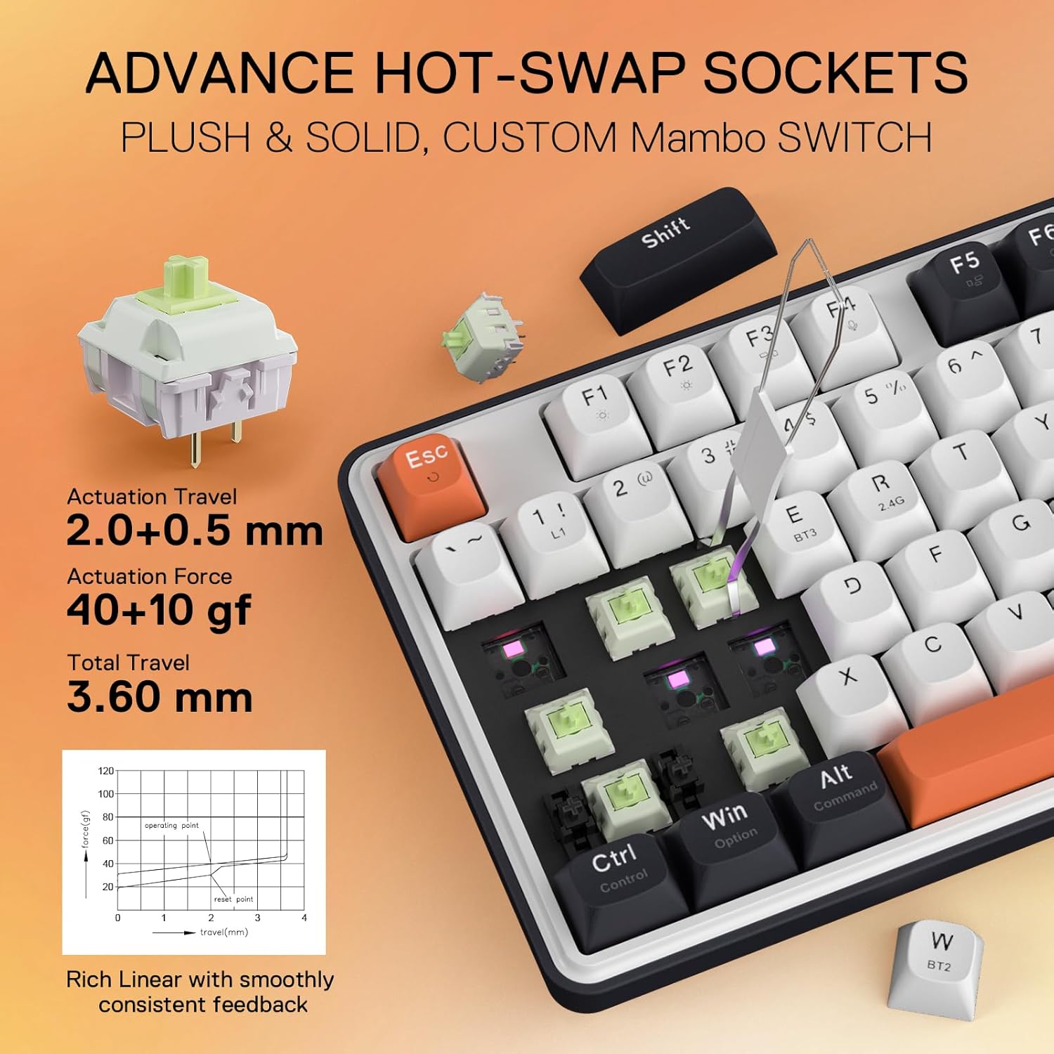 Redragon K689 PRO Wireless Gasket RGB Gaming Keyboard 104 Keys + Extra 4