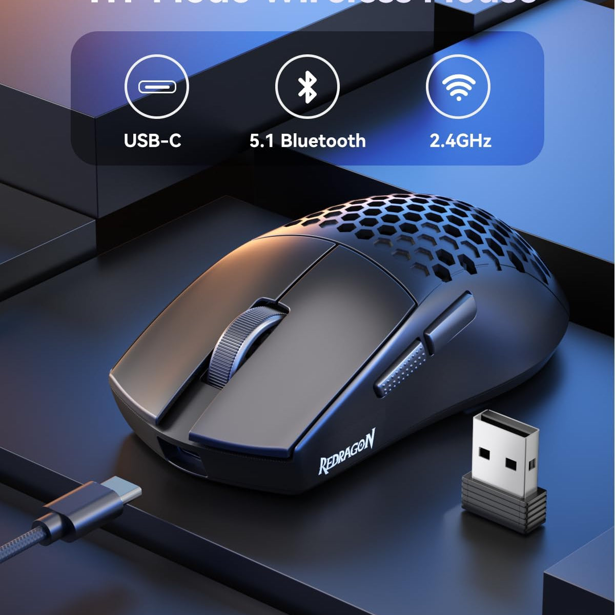 Redragon M725 Honeycomb Shell Gaming Mouse Wireless Ultra Lightweight 49g 8000