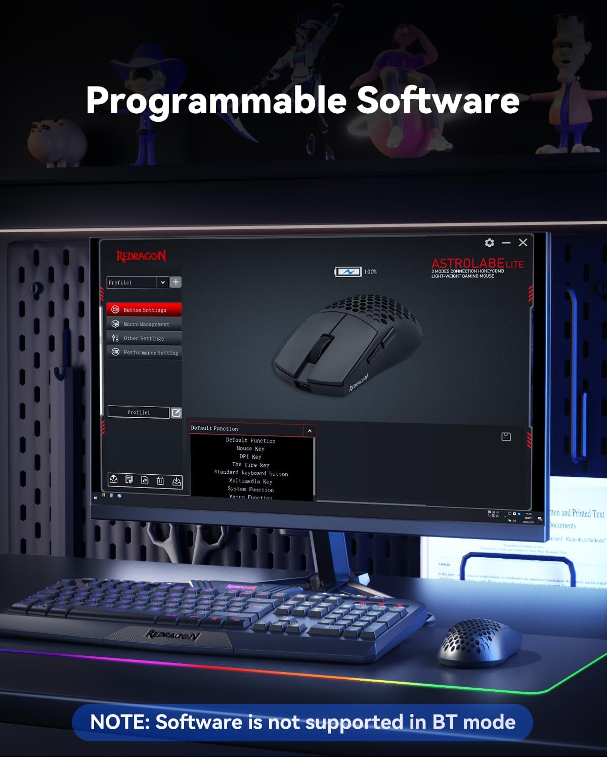 Redragon M725 Honeycomb Shell Gaming Mouse Wireless Ultra Lightweight 49g 8000