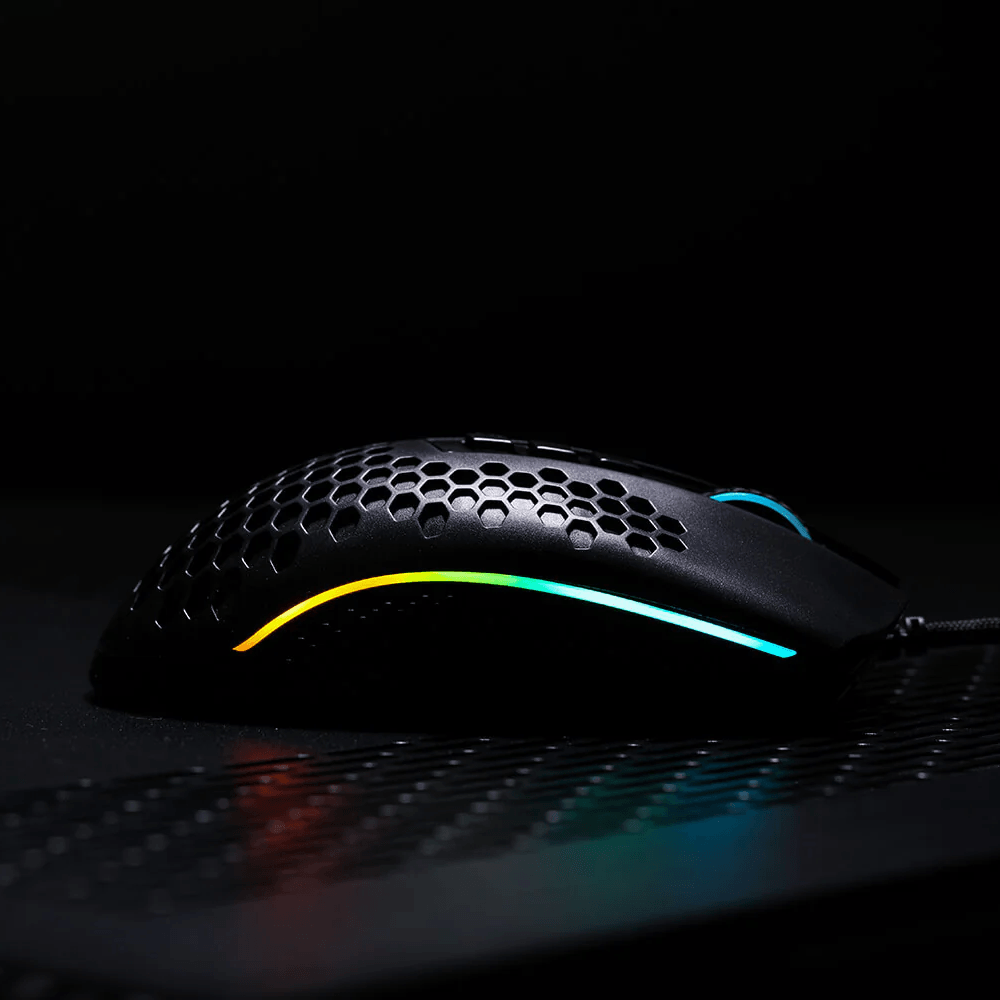 Redragon m808 storm lightweight rgb gaming mouse, 85g ultralight honeycomb shell - Fun Touch