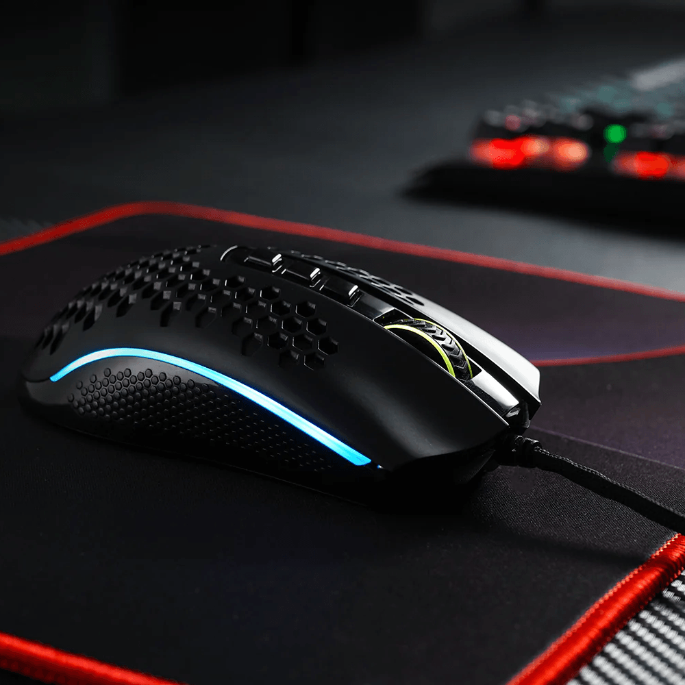 Redragon m808 storm lightweight rgb gaming mouse, 85g ultralight honeycomb shell - Fun Touch