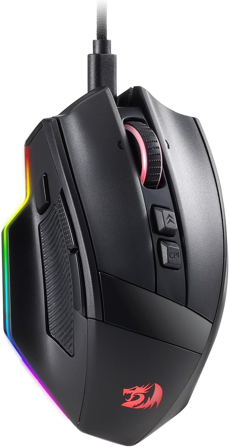 Redragon M813 RGB Wired Gaming Mouse with 4D Dual Mode Scroll Wheel Ergonomic