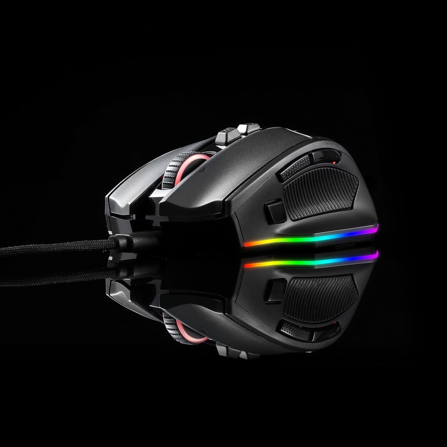 Redragon M813 RGB Wired Gaming Mouse with 4D Dual Mode Scroll Wheel Ergonomic