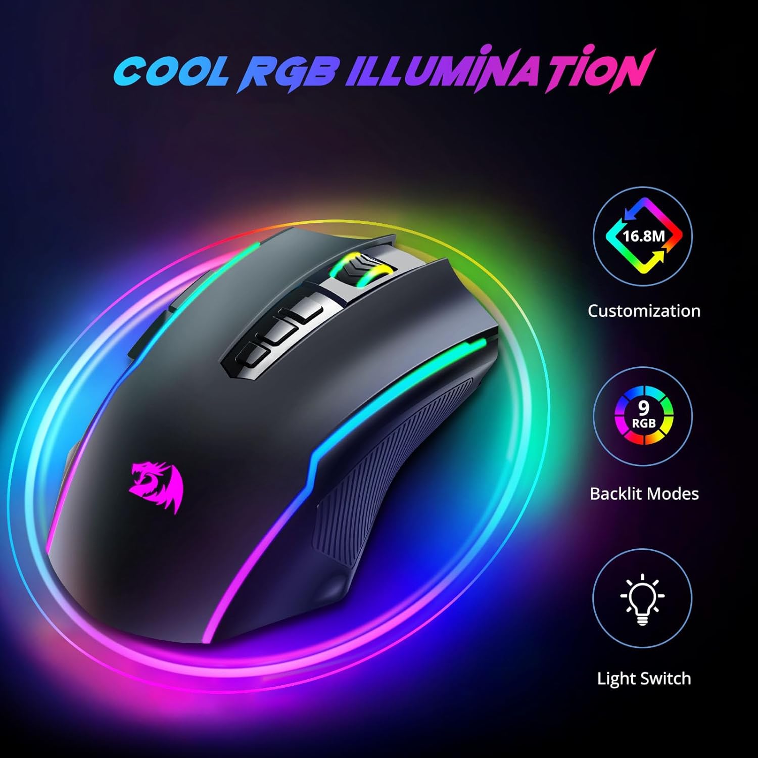 Redragon M910 PRO Gaming Mouse Wireless Mouse Gaming with 8000 DPI PC Gaming