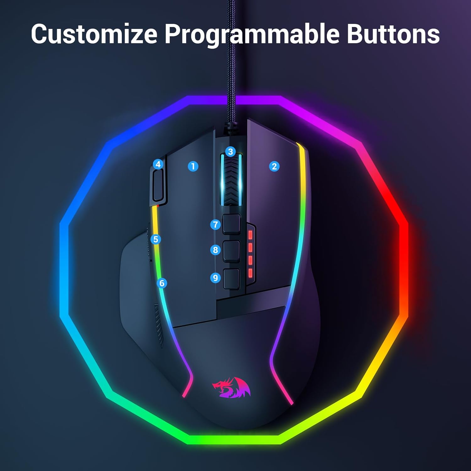 Redragon M915 Gaming Mouse Wired Gaming Mouse 26,000 DPI Opitacl Sensor