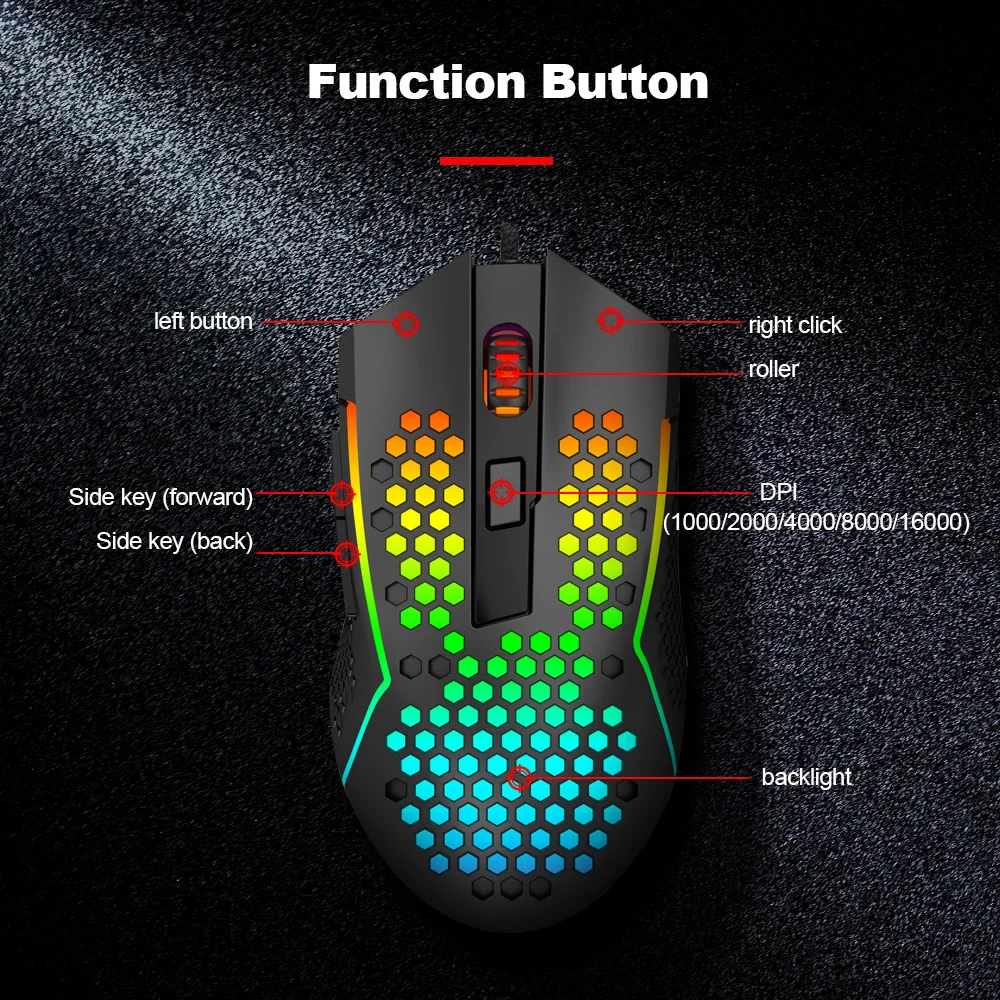 Redragon m987p-k reaping elite lightweight gaming mouse - Fun Touch