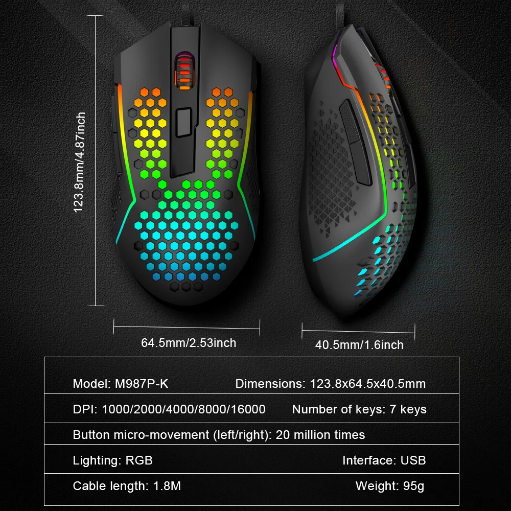 Redragon m987p-k reaping elite lightweight gaming mouse - Fun Touch