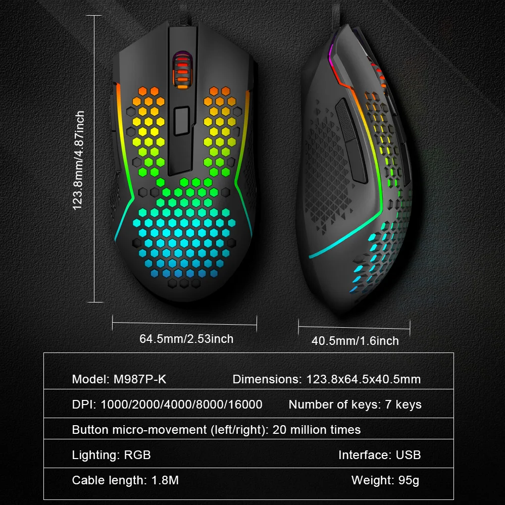 REDRAGON M987P K Reaping Elite Lightweight RGB Gaming Mouse Mouse