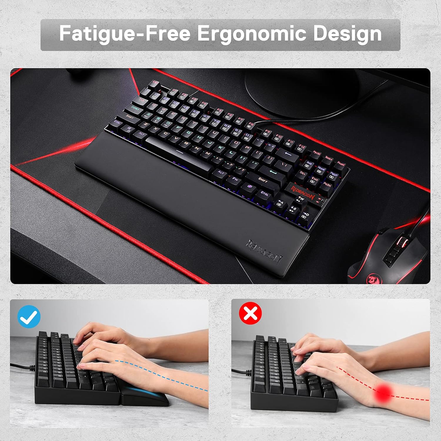 Redragon P036 Meteor M Computer Keyboard Wrist Rest Pad New Arrivals