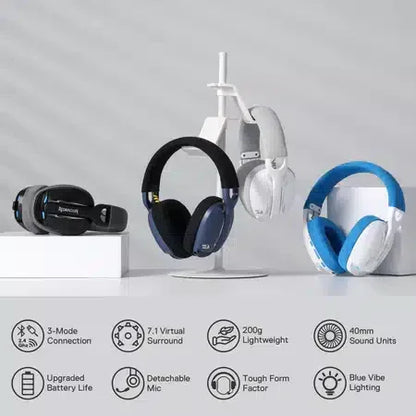 Redragon skuld pro h878 3-mode wireless white led gaming headset - headsets