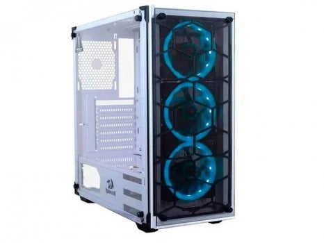 REDRAGON WHEEL JACK GC 606 WHITE GAME CASE WITH 3 RGB FAN Tower Case & Monitor