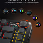 Redragon Wireless Mechanical Keyboard Gasket RGB Gaming Keyboard with Screen &