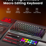 Redragon Wireless Mechanical Keyboard Gasket RGB Gaming Keyboard with Screen &