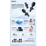 Remax one-to-two live-stream wireless microphone k10 JOD 20