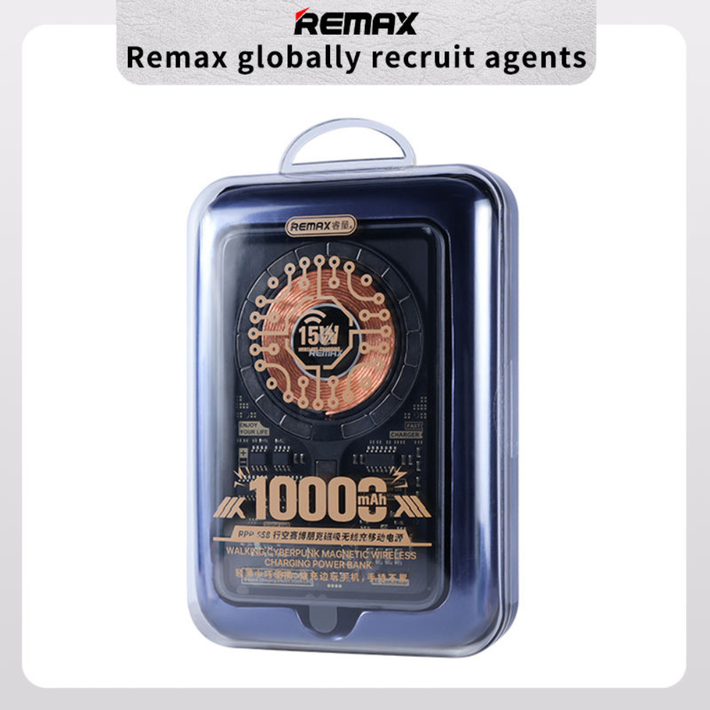 Remax PD20W + QC22.5W Magnetic Wireless Charging Power Bank 10000mAh Cables &