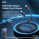 Remax rc-128i remine series 20w iphone cable with digital display - Fun Touch