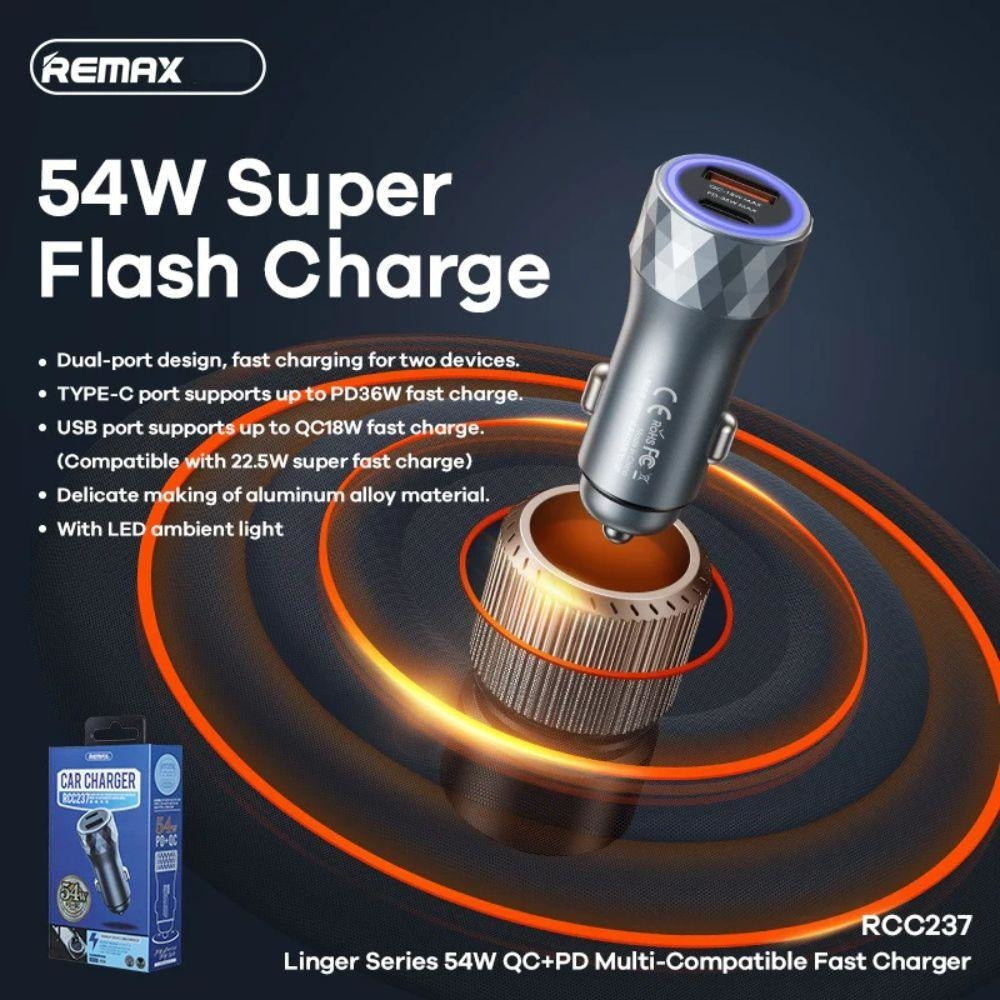 Remax rcc237 linger series 54w pd + qc multi-compatible
