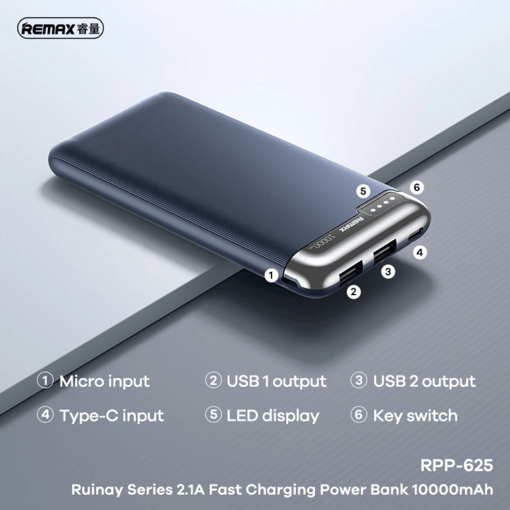 Remax rpp-625 10000mah fast charging power bank - Fun Touch