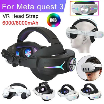 Rgb adjustable vr head strap for meta quest 3 reduce face pressure head strap