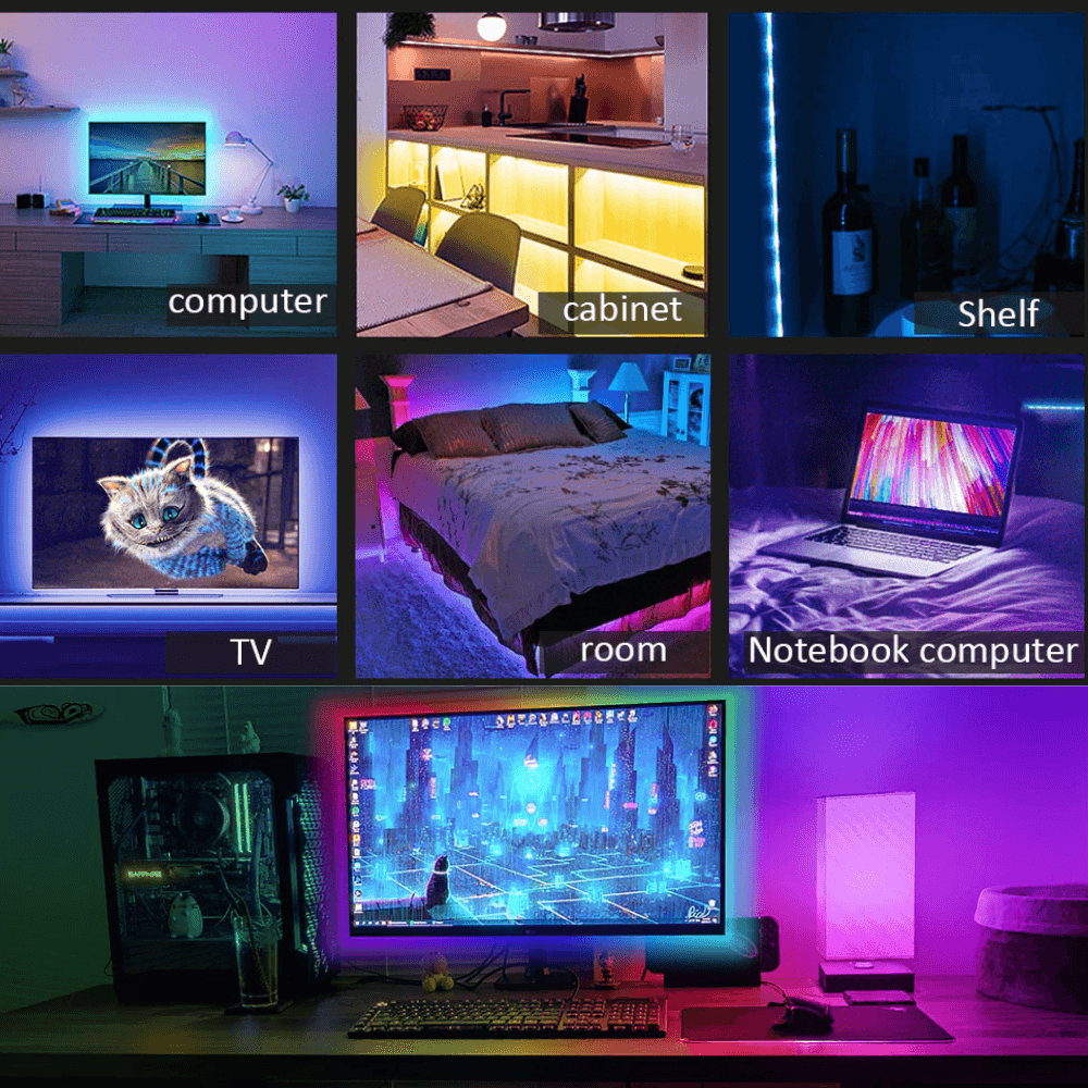 RGB LED Strip light RGB5050 Led with APP Control Lightning