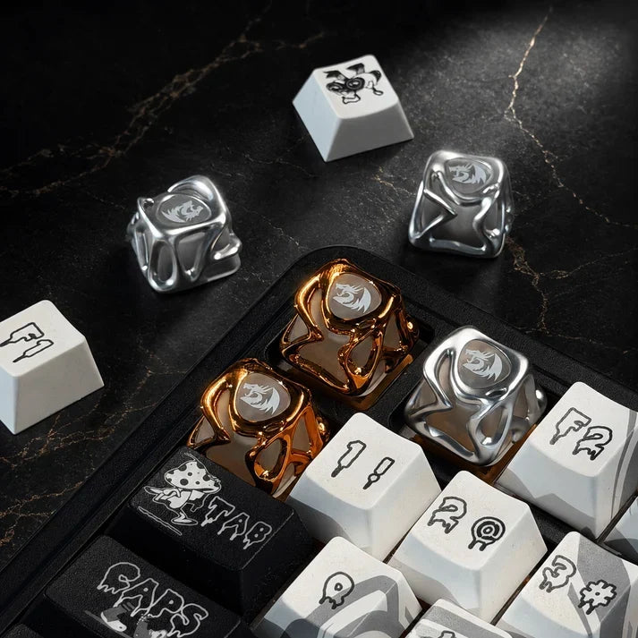Redragon crystalflow™ liquid metal rgb artisan mechanical keyboard keycap – premium custom esc key (1 pcs)