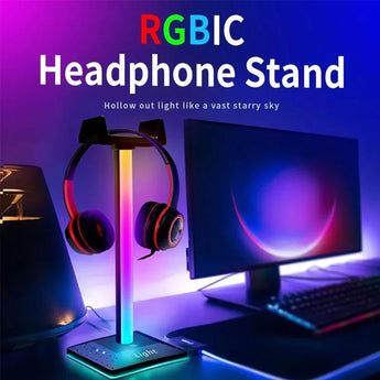 Rgbic headphone stand light display stand detachable ambient light