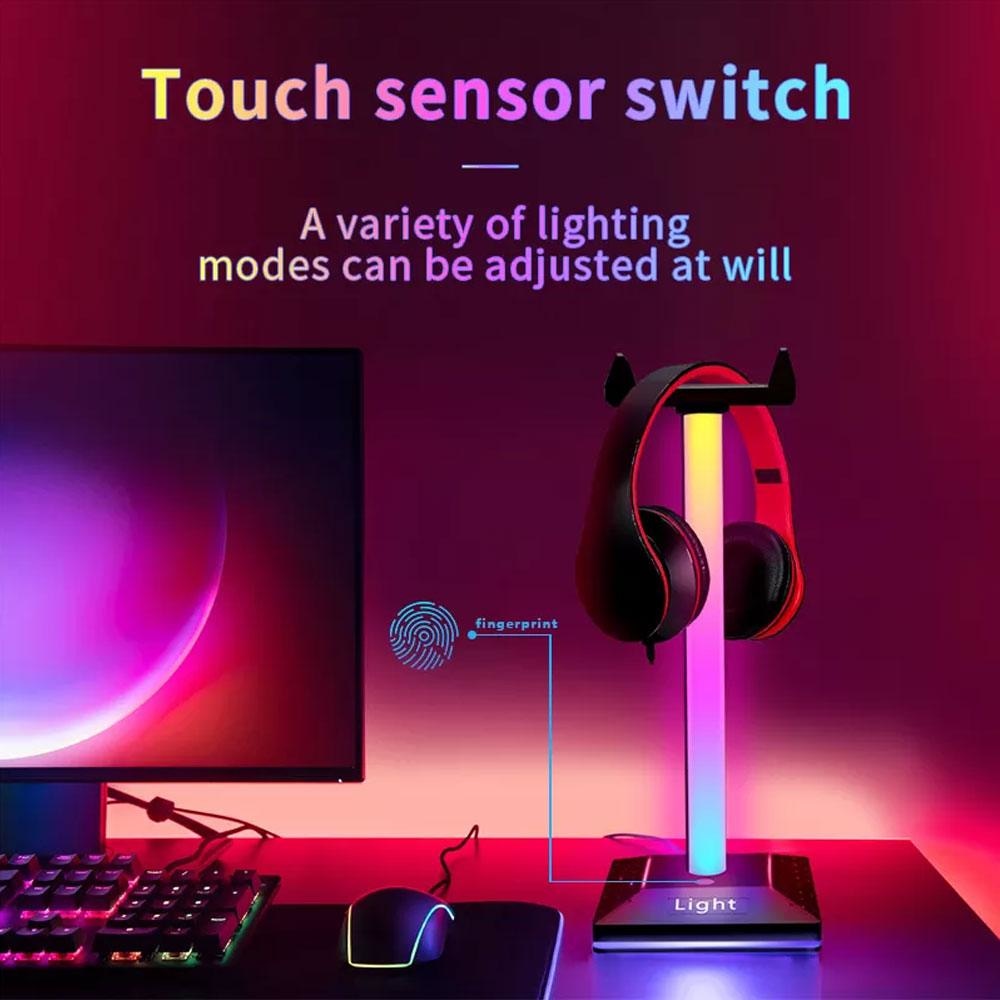 Rgbic headphone stand light display stand detachable ambient light - Fun Touch