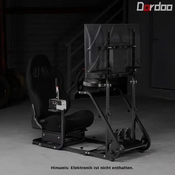 Dardoo racing simulator cockpit with monitor stand - tv mount&black seat fit