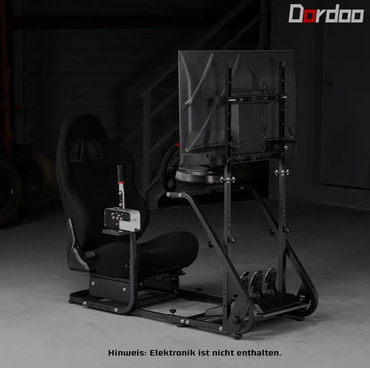 Dardoo racing simulator cockpit with monitor stand - tv mount&black seat fit