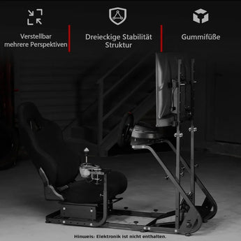 Dardoo racing simulator cockpit with monitor stand - tv mount&black seat fit