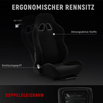 Dardoo racing simulator cockpit with monitor stand - tv mount&black seat fit