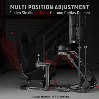 Dardoo racing simulator cockpit with monitor stand - tv mount&black seat fit