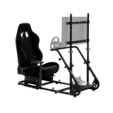 Dardoo racing simulator cockpit with monitor stand - tv mount&black seat fit