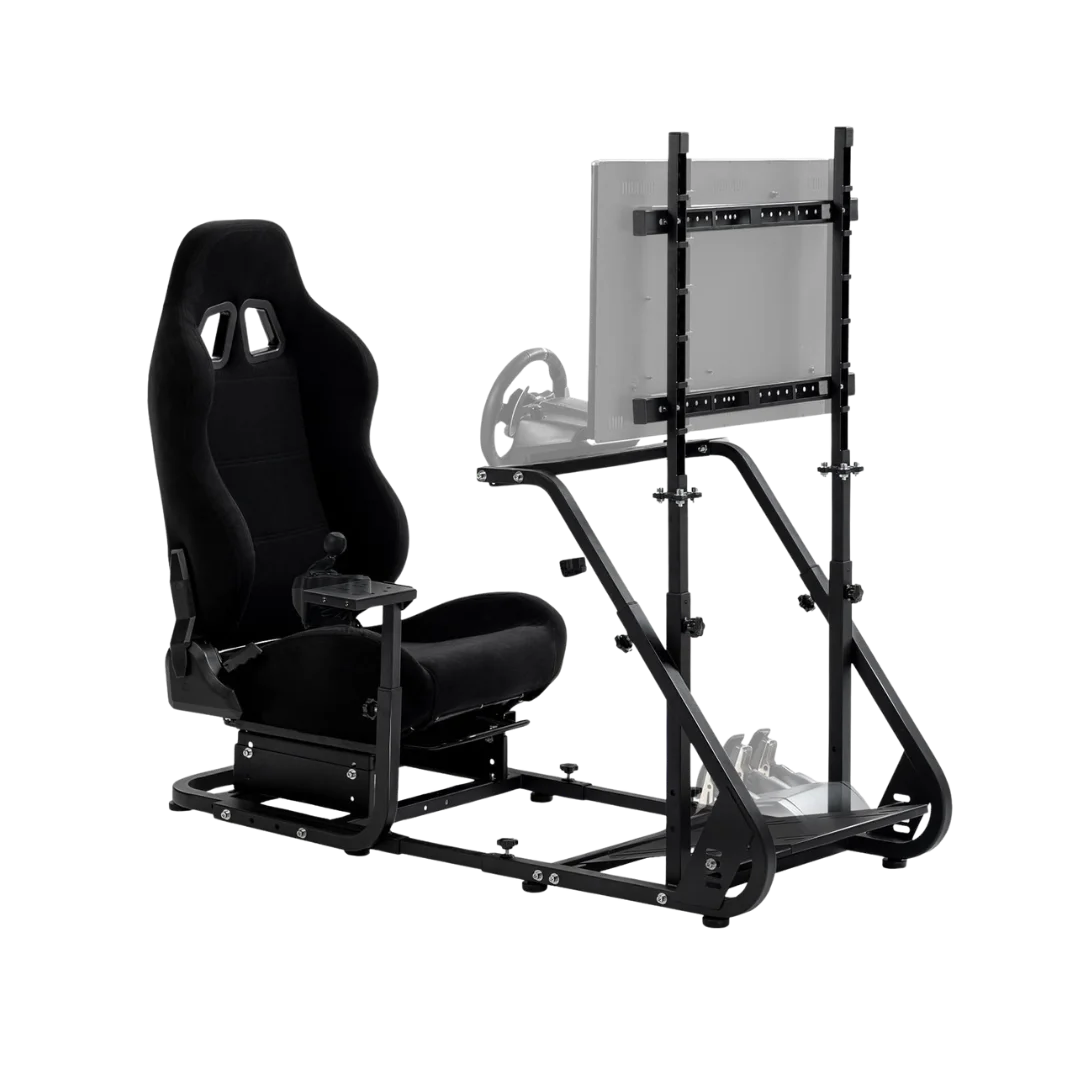 Dardoo racing simulator cockpit with monitor stand - tv mount&black seat fit
