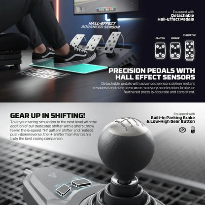Fantech r1v2 racing steering wheel | dual-motor vibration | 270° / 900°