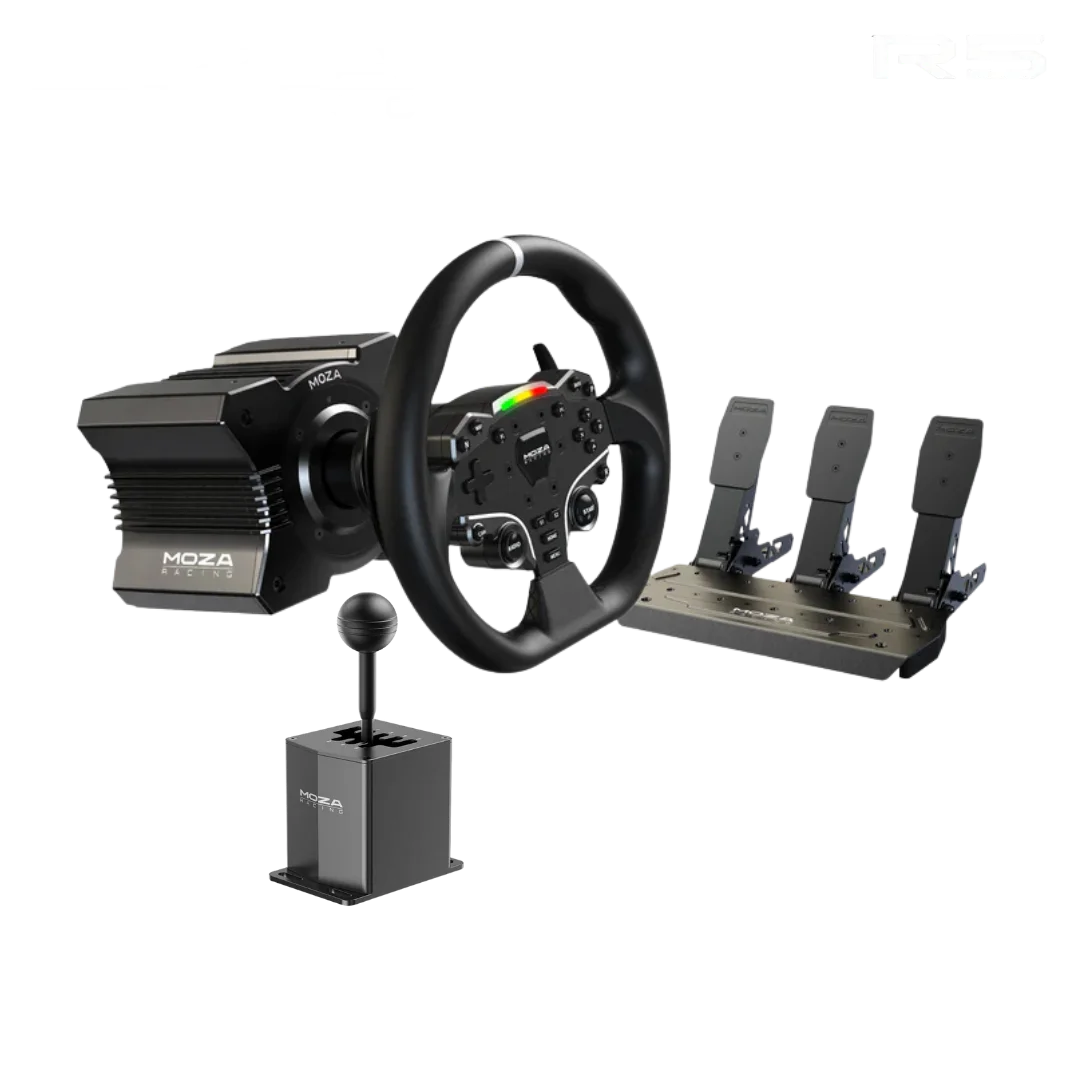 Moza r5 wheel and pedals kit racing simulator 5.5nm direct drive