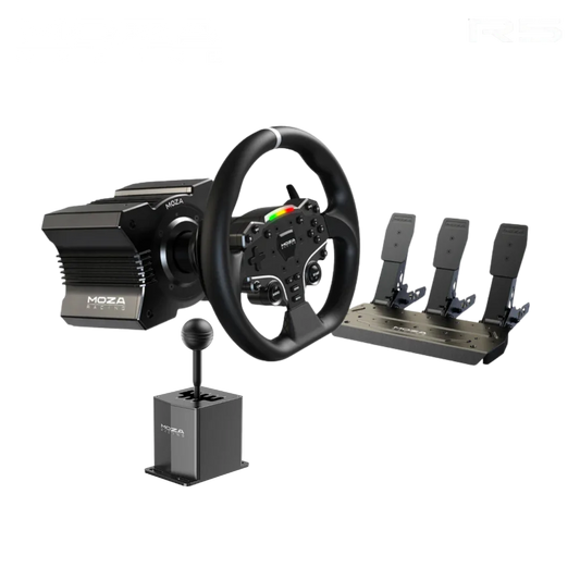 Moza r5 wheel and pedals kit racing simulator 5.5nm direct drive