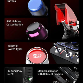 Pxn cb1 racing button box pc usb simulation racing instrument center control