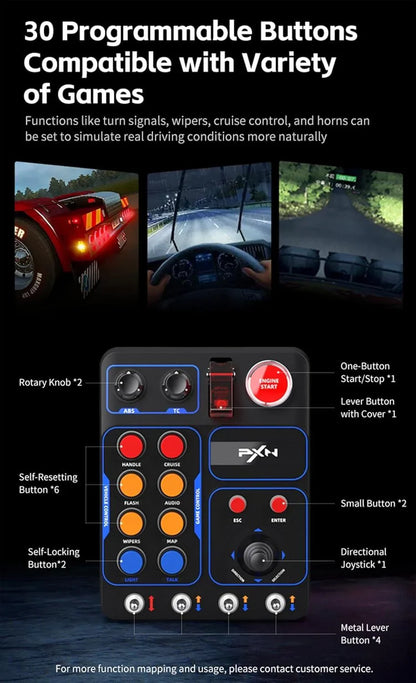 Pxn cb1 racing button box pc usb simulation racing instrument center control
