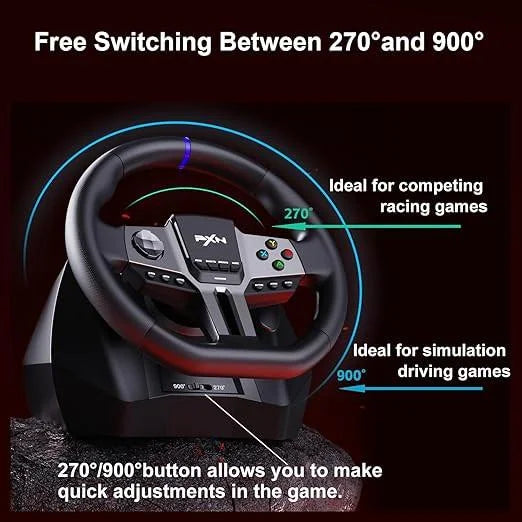 Pxn-v9 gen2 steering wheel gaming steering wheel xbox pc 270/900° car game