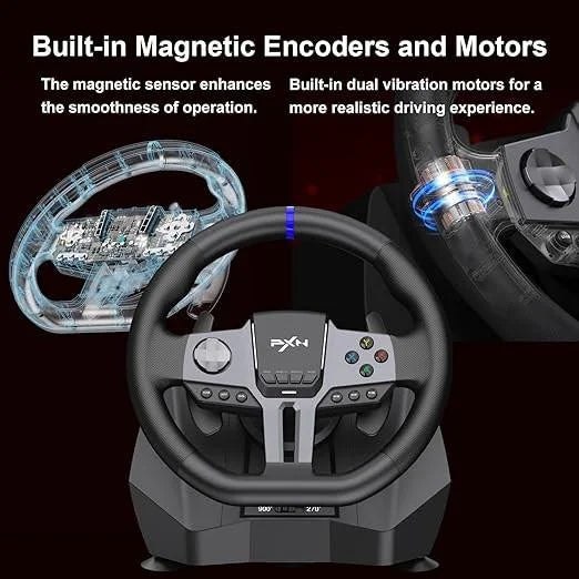 Pxn-v9 gen2 steering wheel gaming steering wheel xbox pc 270/900° car game
