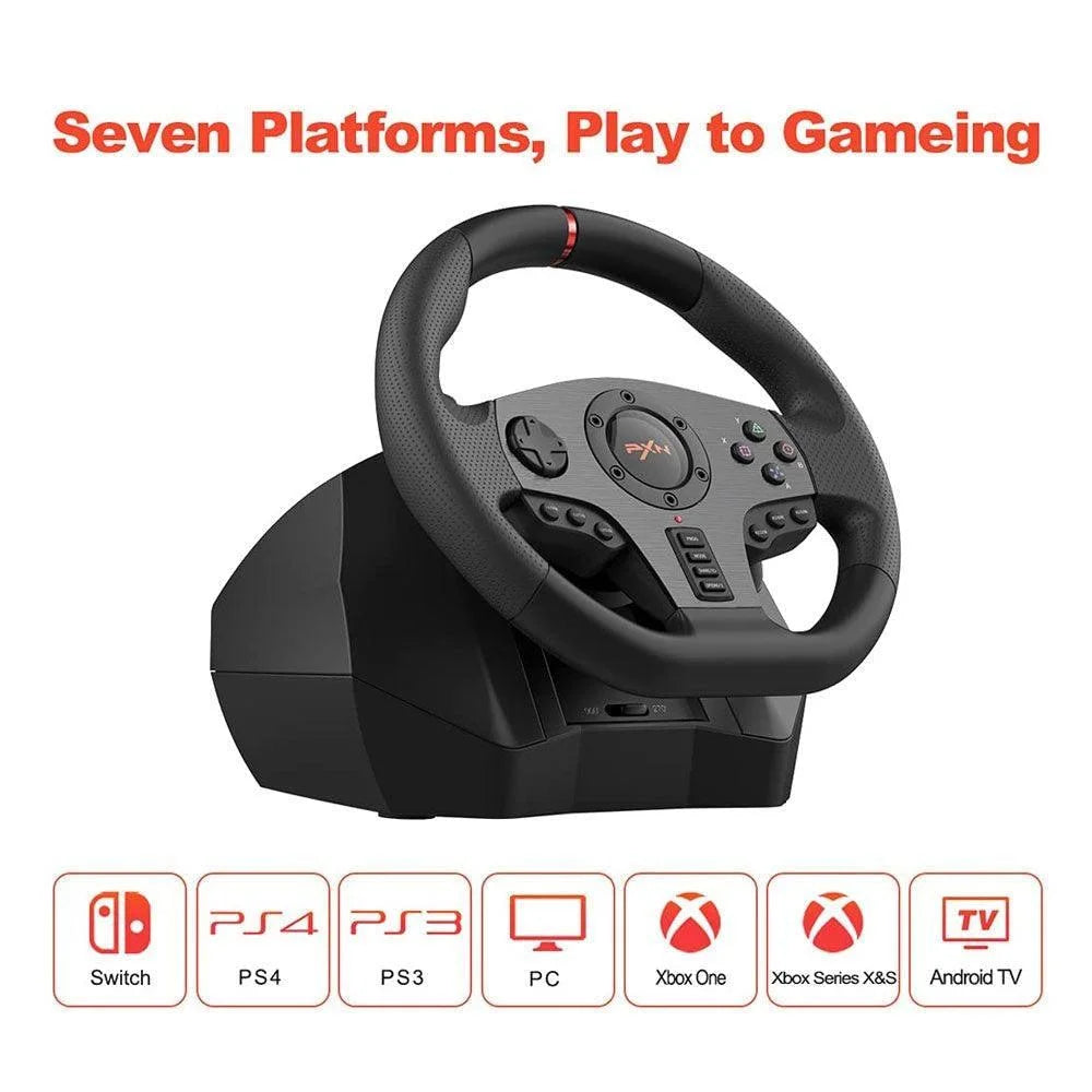 Pxn v900 gaming steering wheel with linear pedals